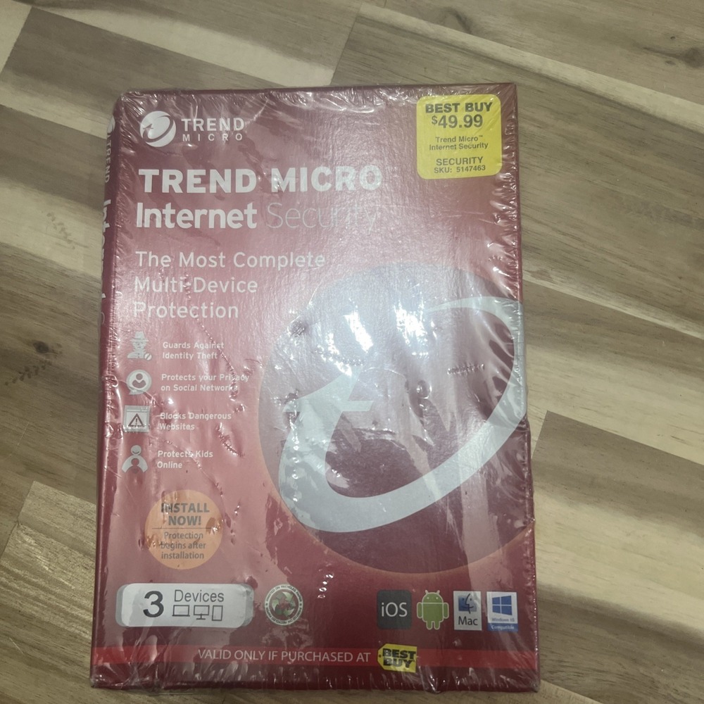 Trend Micro Internet Security | 2018 (3 PC's- 1 Year) Media less- Download